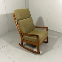 Pamono Senator High Back Rocking Chair by Ole Wanscher for Poul Jeppesens Møbelfabrik, 1960s