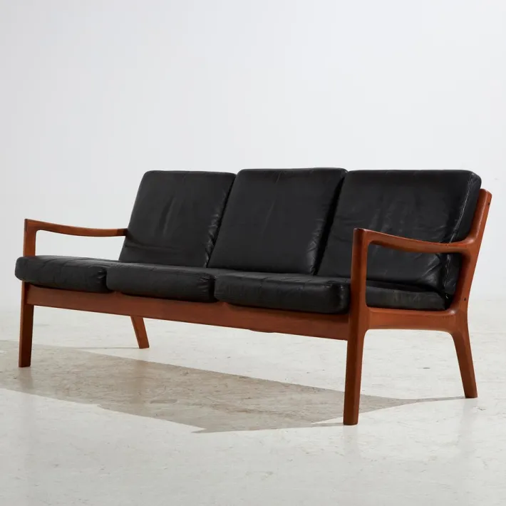 Pamono Senator Leather Sofa Set by Ole Wanscher for France & Søn, 1960s, Set of 3 Best