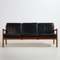 Pamono Senator Leather Sofa Set by Ole Wanscher for France & Søn, 1960s, Set of 3 Best