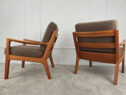 Pamono Senator Three-Seater and Two-Armchair Set by Ole Wanscher for Poul Jeppesens, 1970s, Set of 3 Discount