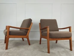 Pamono Senator Three-Seater and Two-Armchair Set by Ole Wanscher for Poul Jeppesens, 1970s, Set of 3 Discount