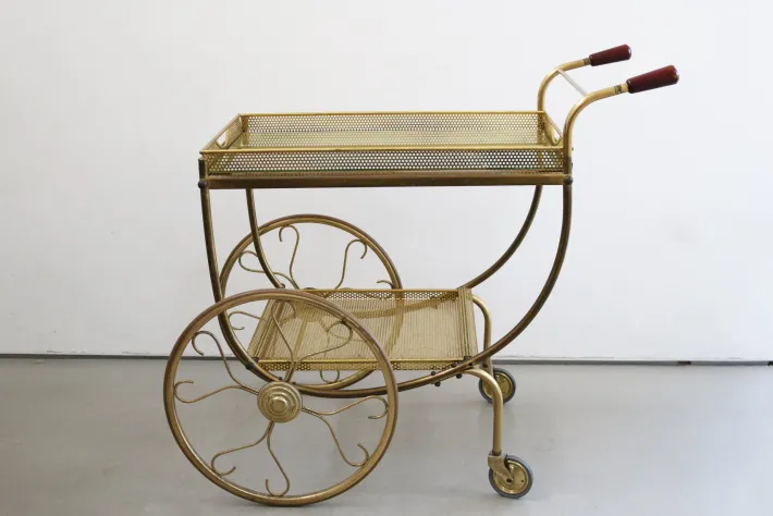 Pamono Serving Trolley in Perforated Metal by Josef Frank for Svenskt Tenn, Sweden, 1950s Online