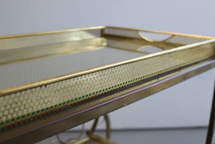 Pamono Serving Trolley in Perforated Metal by Josef Frank for Svenskt Tenn, Sweden, 1950s Online
