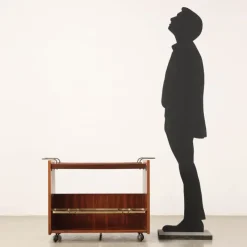 Pamono Serving Trolley in Wood, Italy, 1960s Outlet