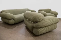 Pamono Sesann Sofa and Armchairs by Gianfranco Frattini for Cassina, 1970, Set of 3 Discount