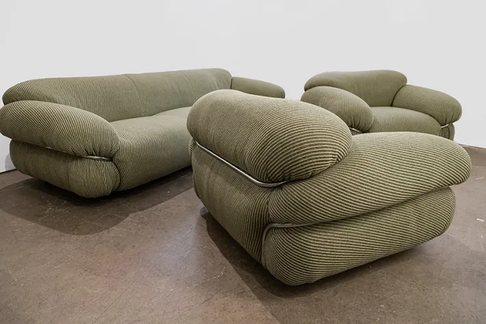 Pamono Sesann Sofa and Armchairs by Gianfranco Frattini for Cassina, 1970, Set of 3 Discount
