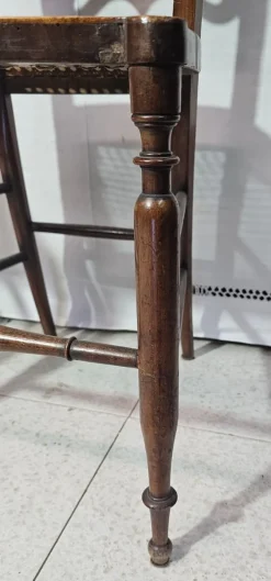 Pamono Set of Antique Mahogany Chairs with Maple Inlays, 1800s New