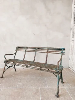 Pamono Set of Antique 19th Century Iron Garden Benches from Arras Outlet