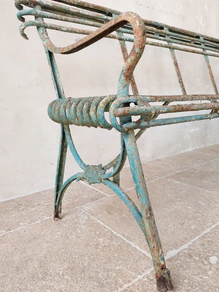 Pamono Set of Antique 19th Century Iron Garden Benches from Arras Outlet