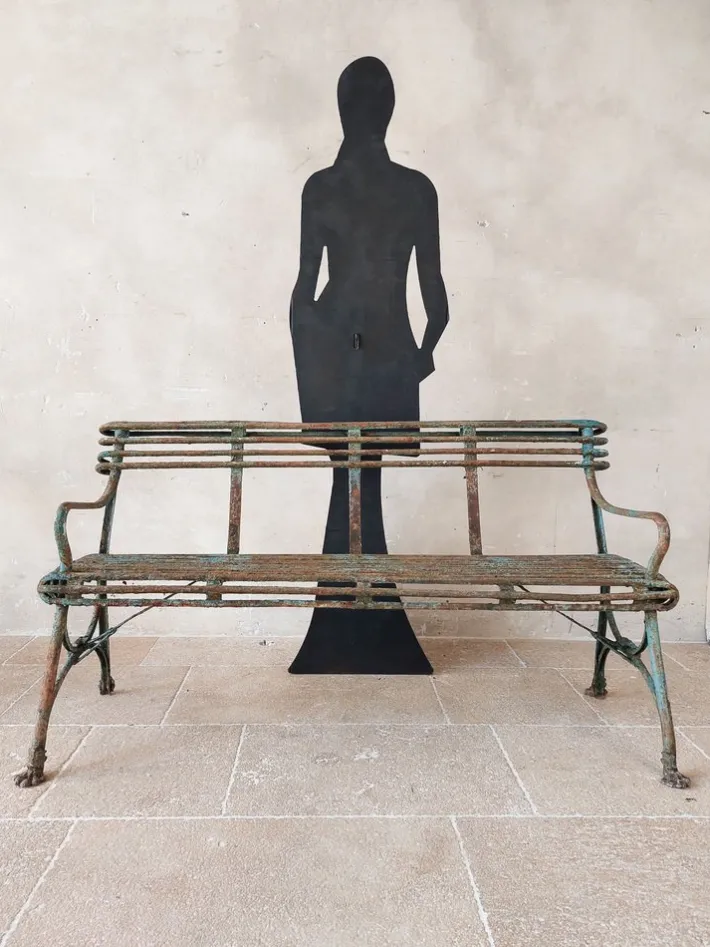 Pamono Set of Antique 19th Century Iron Garden Benches from Arras Outlet