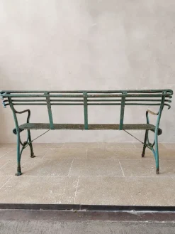 Pamono Set of Antique 19th Century Iron Garden Benches from Arras Outlet