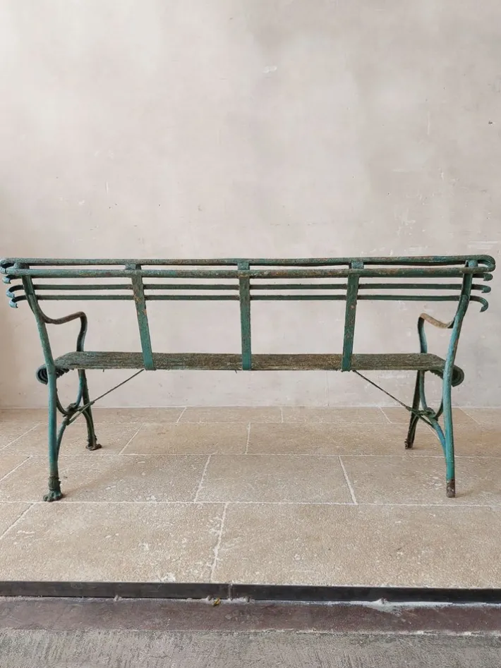 Pamono Set of Antique 19th Century Iron Garden Benches from Arras Outlet