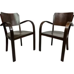 Pamono Set of Art Deco Armchairs from Thonet, 1930s New
