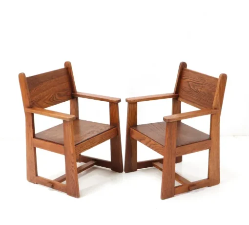 Pamono Set of Art Deco Children's Armchairs by Jan Wils for Eik en Linden, 1918 Sale