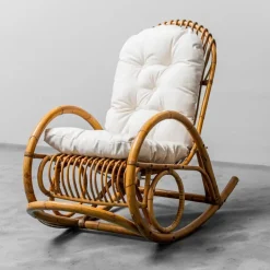 Pamono Set of Bamboo Rocking Chairs by Dirk Van Sliedregt for Rohe Noordwolde, 1970s Outlet