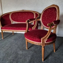 Pamono Set of Basket Bench and Armchairs, 1950s, Set of 3 Sale