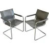 Pamono Set of Bauhaus Leather Visitor Chairs by Mart Stam for Matteo Grassi, 1970s