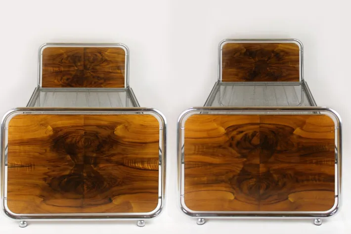 Pamono Set of Bauhaus Tubular Steel Beds, 1940s Outlet