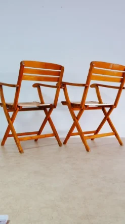 Pamono Set of Beech Wood Garden Armchairs by Sollinger, Germany, 1940 Discount