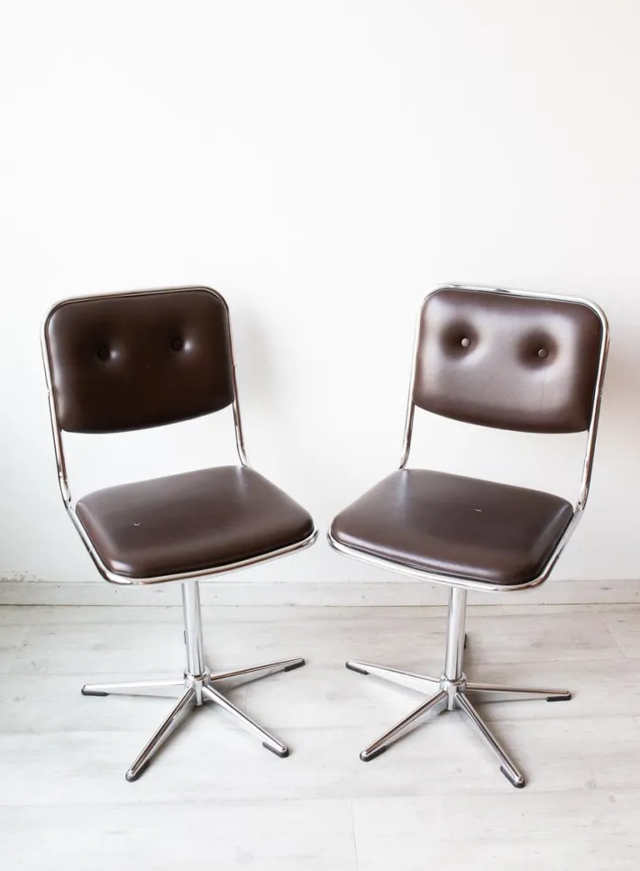 Pamono Set of Belgian Office Chairs by Unic Design, 1970
