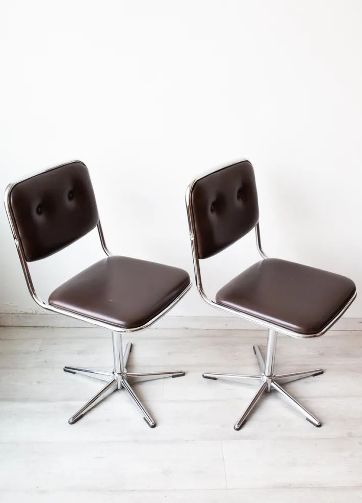 Pamono Set of Belgian Office Chairs by Unic Design, 1970