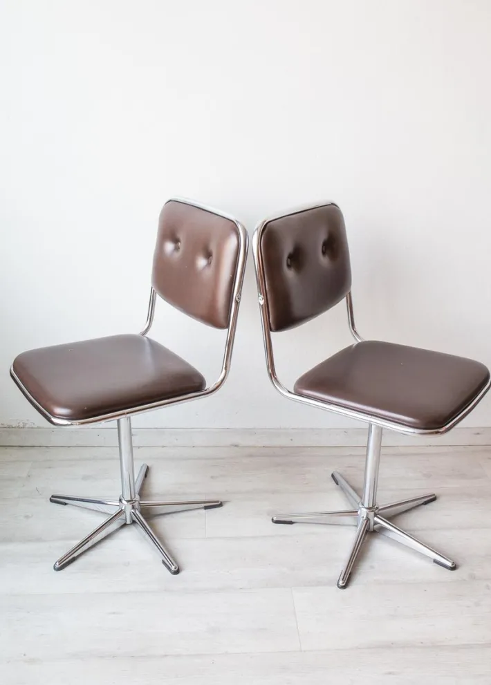 Pamono Set of Belgian Office Chairs by Unic Design, 1970