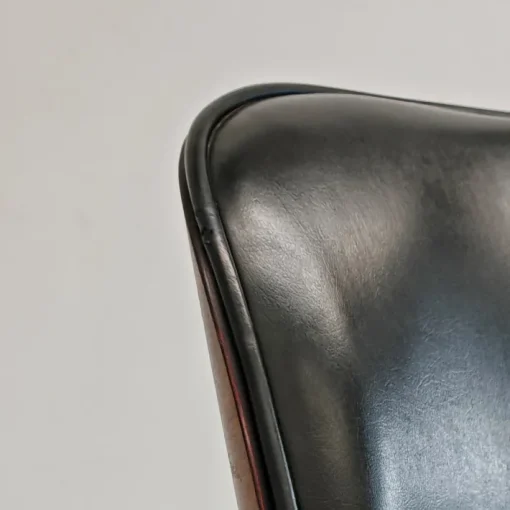 Pamono Set of Chairs in Black Eco-Leather and Walnut from Mim Roma, 1960s Sale