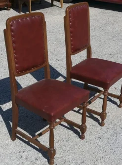 Pamono Set of Chairs with Seat and Back in Red Leather, Italy, 1980 Hot