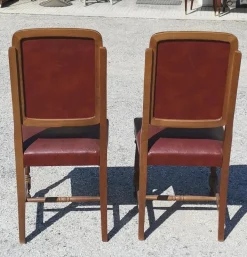Pamono Set of Chairs with Seat and Back in Red Leather, Italy, 1980 Hot
