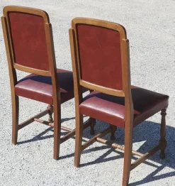 Pamono Set of Chairs with Seat and Back in Red Leather, Italy, 1980 Hot