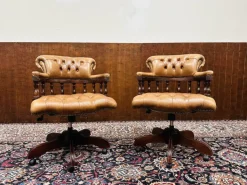 Pamono Set of Chesterfield English Captain Chairs