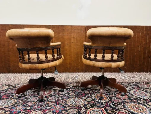 Pamono Set of Chesterfield English Captain Chairs