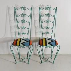 Pamono Set of Chiavari Style Iron Outdoor Chairs, 1960s Hot