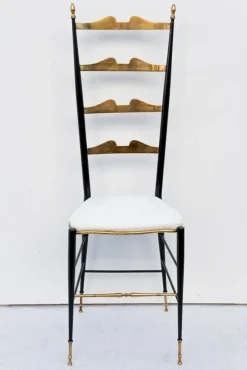 Pamono Set of Chiavarine Chairs in Brass and Metal, 1950s Sale