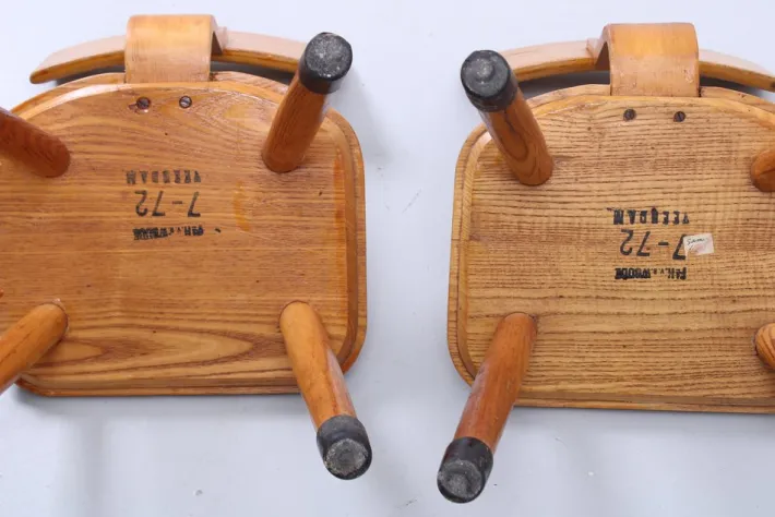 Pamono Set of Children's Chairs in Beech Wood by VD Woude, 1950s Sale