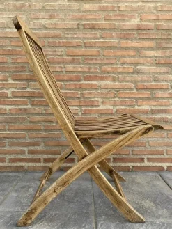 Pamono Set of Cunard Line Teak Slat Back Deck Folding Chair from Scan Com, 1960s Outlet