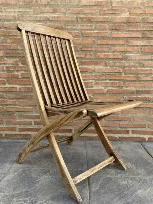 Pamono Set of Cunard Line Teak Slat Back Deck Folding Chair from Scan Com, 1960s Outlet