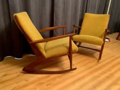 Pamono Set of Danish Rocking Chairs by Georg Jensen for Kubus Furniture, 1950s Online