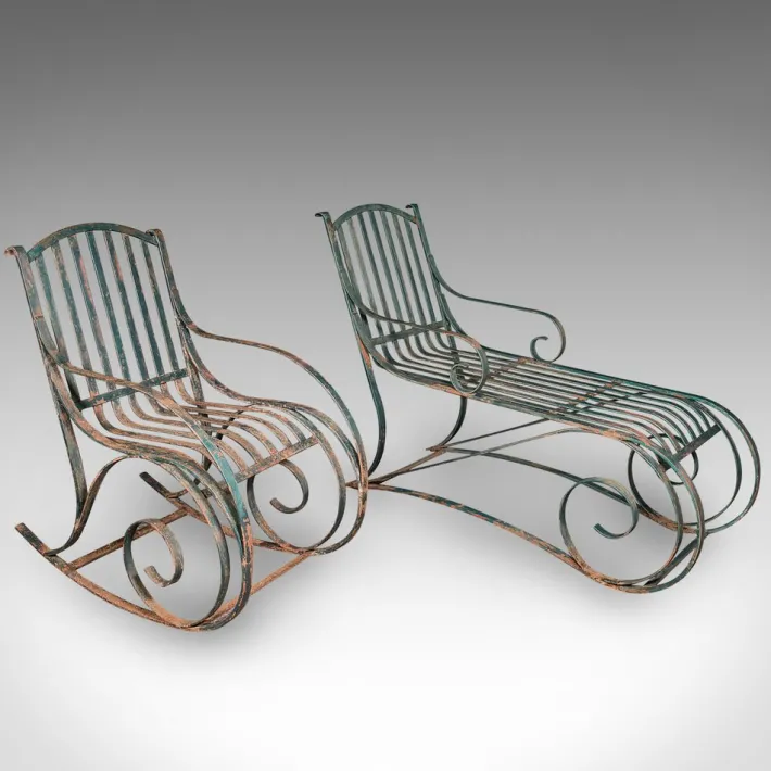Pamono Set of English Garden Loungers, 1910s Outlet