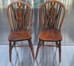 Pamono Set of English Windsor Chairs in Elm Wood, 1890s, Set of 2 Discount