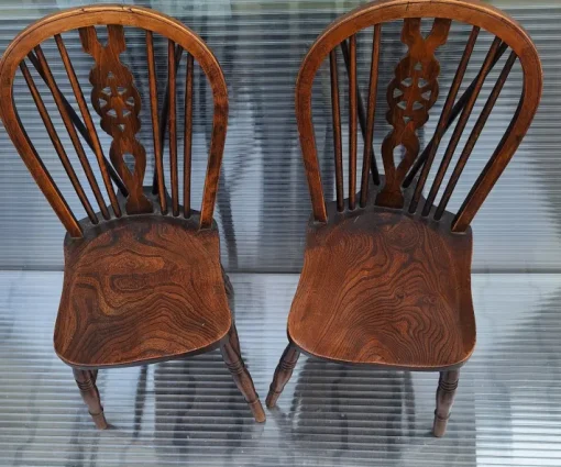 Pamono Set of English Windsor Chairs in Elm Wood, 1890s, Set of 2 Discount