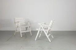 Pamono Set of Folding White Garden Chairs by Fratelli Reguitti, Italy, 1950s Online