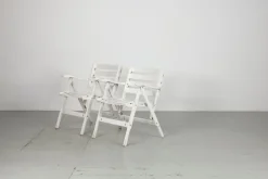 Pamono Set of Folding White Garden Chairs by Fratelli Reguitti, Italy, 1950s Online