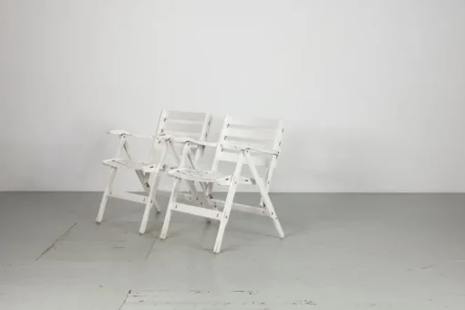 Pamono Set of Folding White Garden Chairs by Fratelli Reguitti, Italy, 1950s Online