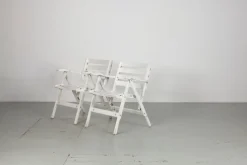 Pamono Set of Folding White Garden Chairs by Fratelli Reguitti, Italy, 1950s Online