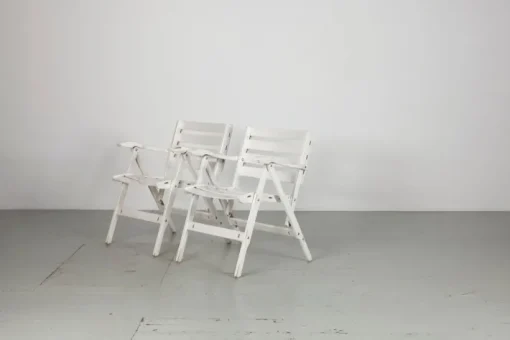 Pamono Set of Folding White Garden Chairs by Fratelli Reguitti, Italy, 1950s Online