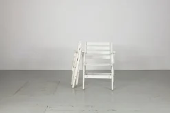 Pamono Set of Folding White Garden Chairs by Fratelli Reguitti, Italy, 1950s Online