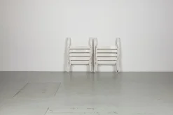 Pamono Set of Folding White Garden Chairs by Fratelli Reguitti, Italy, 1950s Online