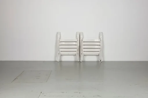 Pamono Set of Folding White Garden Chairs by Fratelli Reguitti, Italy, 1950s Online