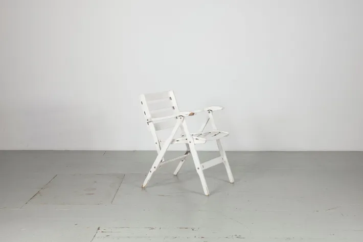 Pamono Set of Folding White Garden Chairs by Fratelli Reguitti, Italy, 1950s Online